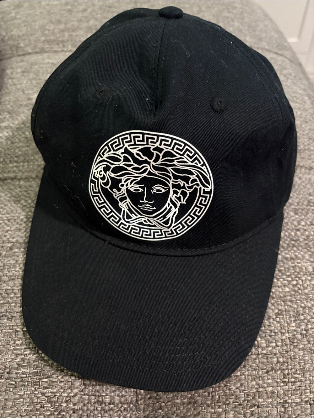 Versace Black Baseball Cap with White Medusa Emblem size 58